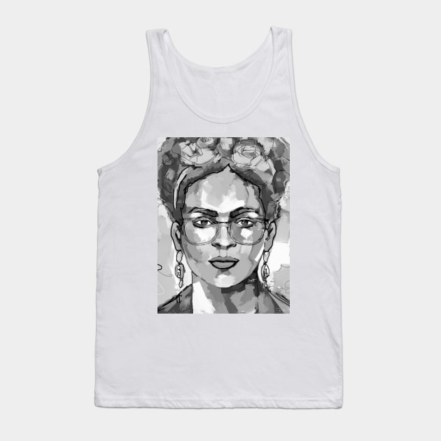 Frida Kahlo Black and White 6 Tank Top by mailsoncello